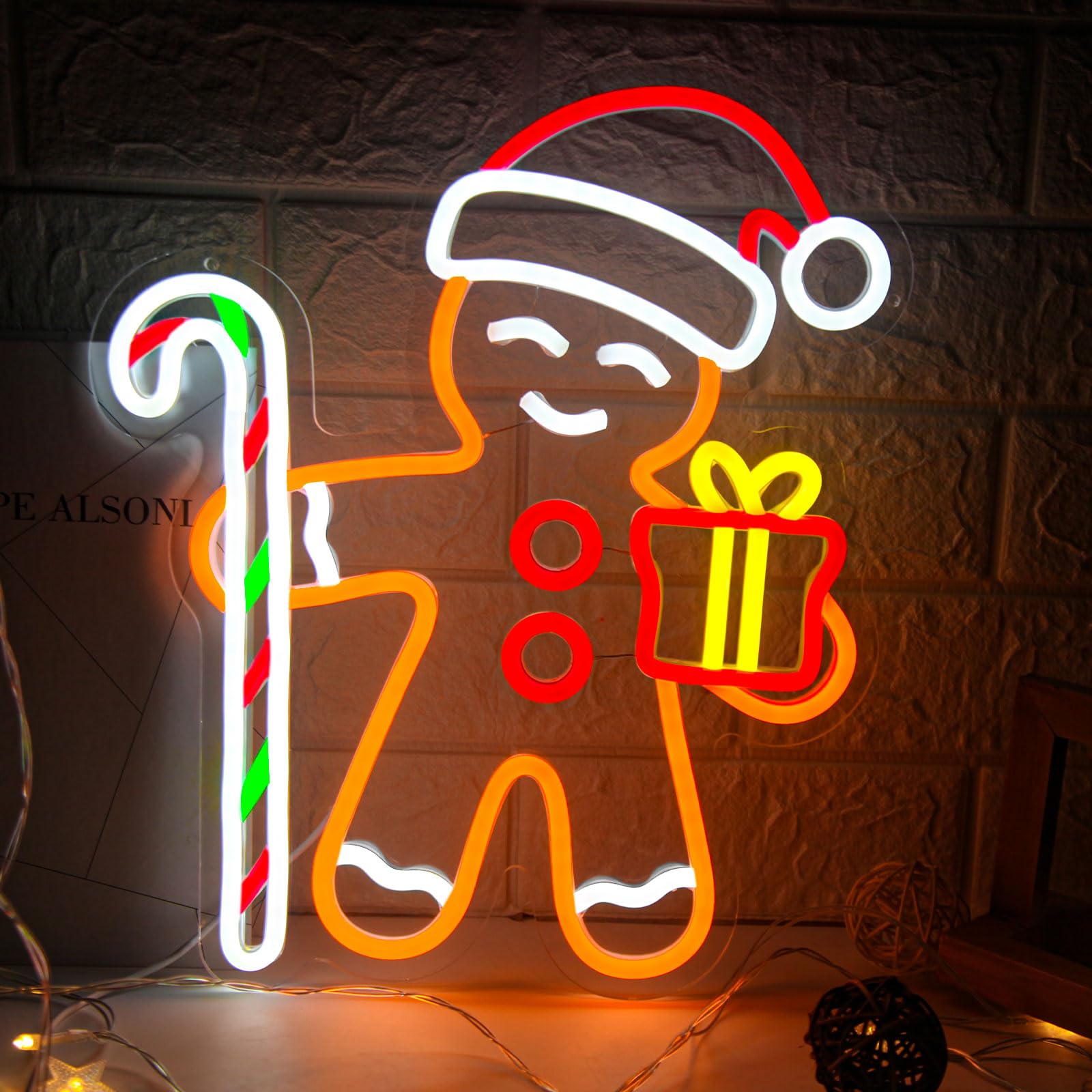 Baby Nursery Wall Lights - 벽 장식용 진저브레드맨 LED 네온 사인