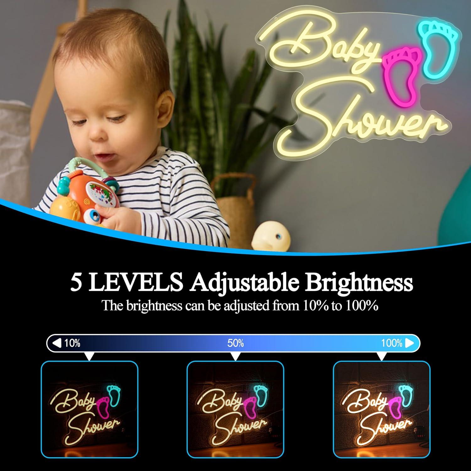 베이비 샤워 네온사인 USB 디밍 가능 LED 조명,  - Baby Nursery Wall Lights 리뷰 및 가격